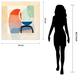 "Multiform II" Abstract Wall Art on Frameless Free Floating Tempered Glass