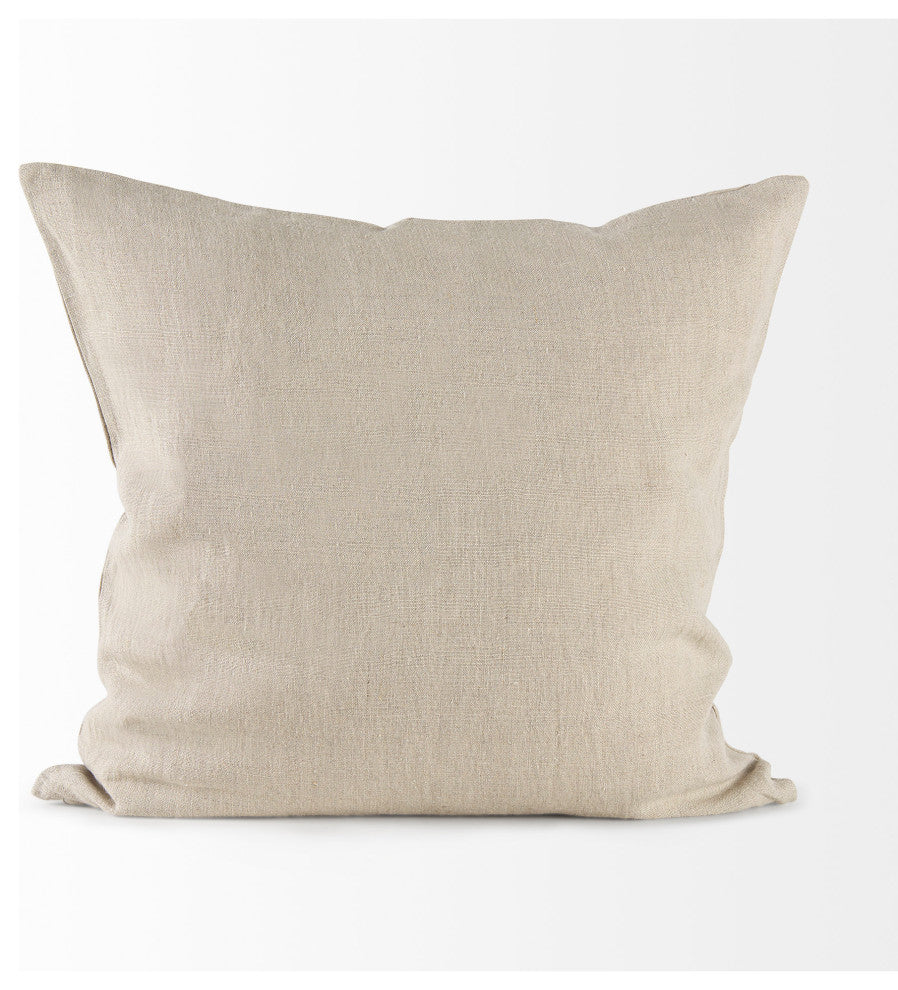 Enya Beige & Cream Fabric Patterned Decorative Pillow Cover