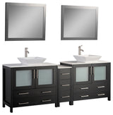 Vanity Art Vanity Set With Vessel Sink, Espresso, 84", Standard Mirror
