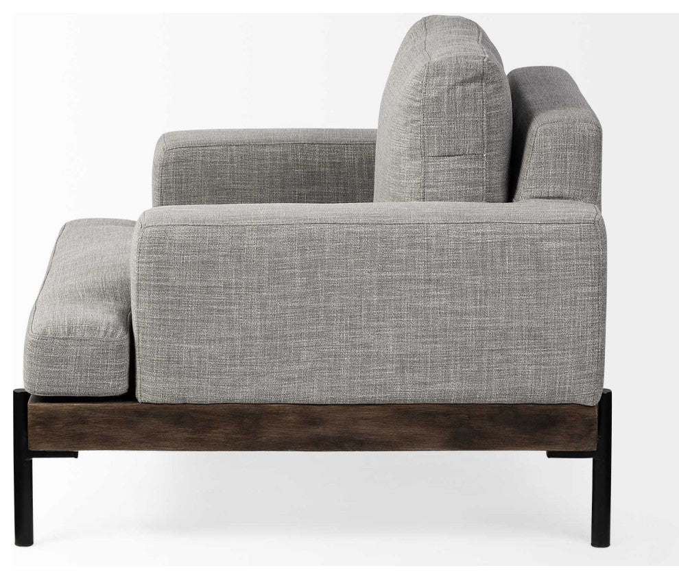 41" Gray and Black Linen Club Chair