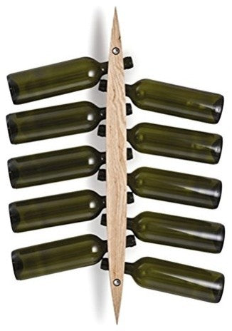 Legnoart Enoteca 10-Bottle Ash Wood Wall Rack, Natural
