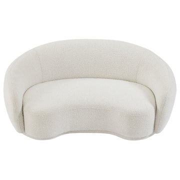 Hyde Boucle Fabric Upholstered, Cream, Loveseat