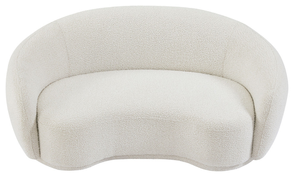 Hyde Boucle Fabric Upholstered, Cream, Loveseat