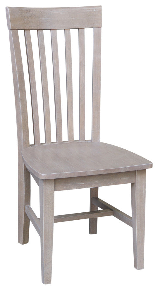 Set of Two Tall Mission Chairs, Washed Gray Taupe
