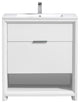 KubeBath Nudo 32'' Floor Mount Modern Bathroom Vanity, Gloss White