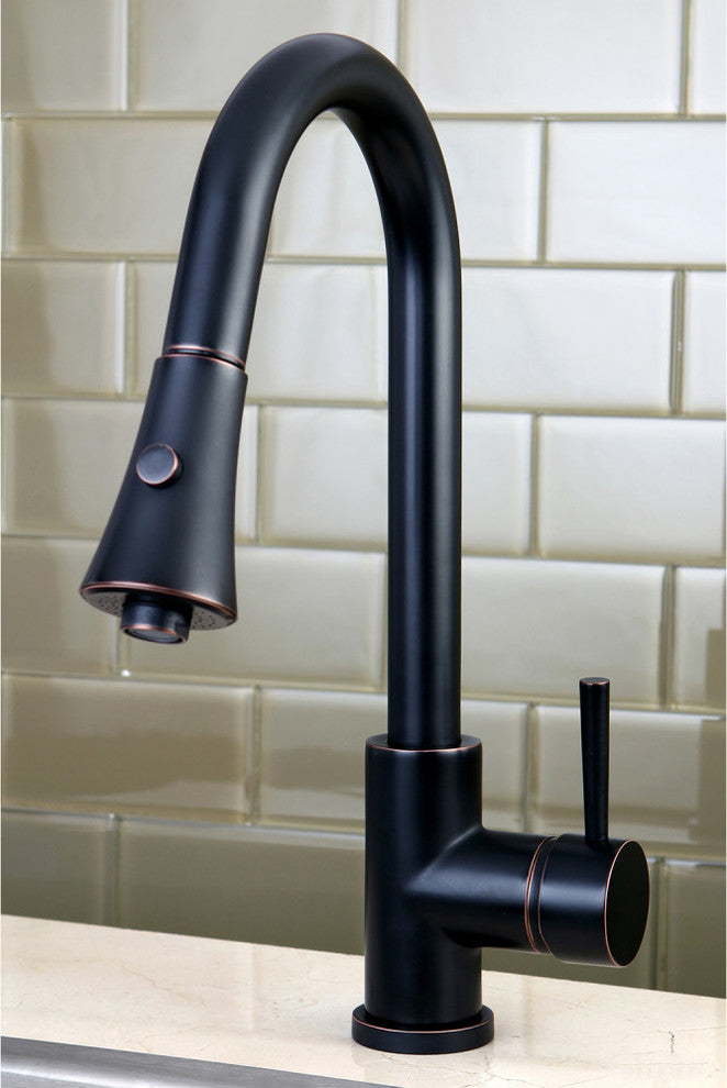 Gourmetier Single-Handle Pull-Down Kitchen Faucet, Naples Bronze