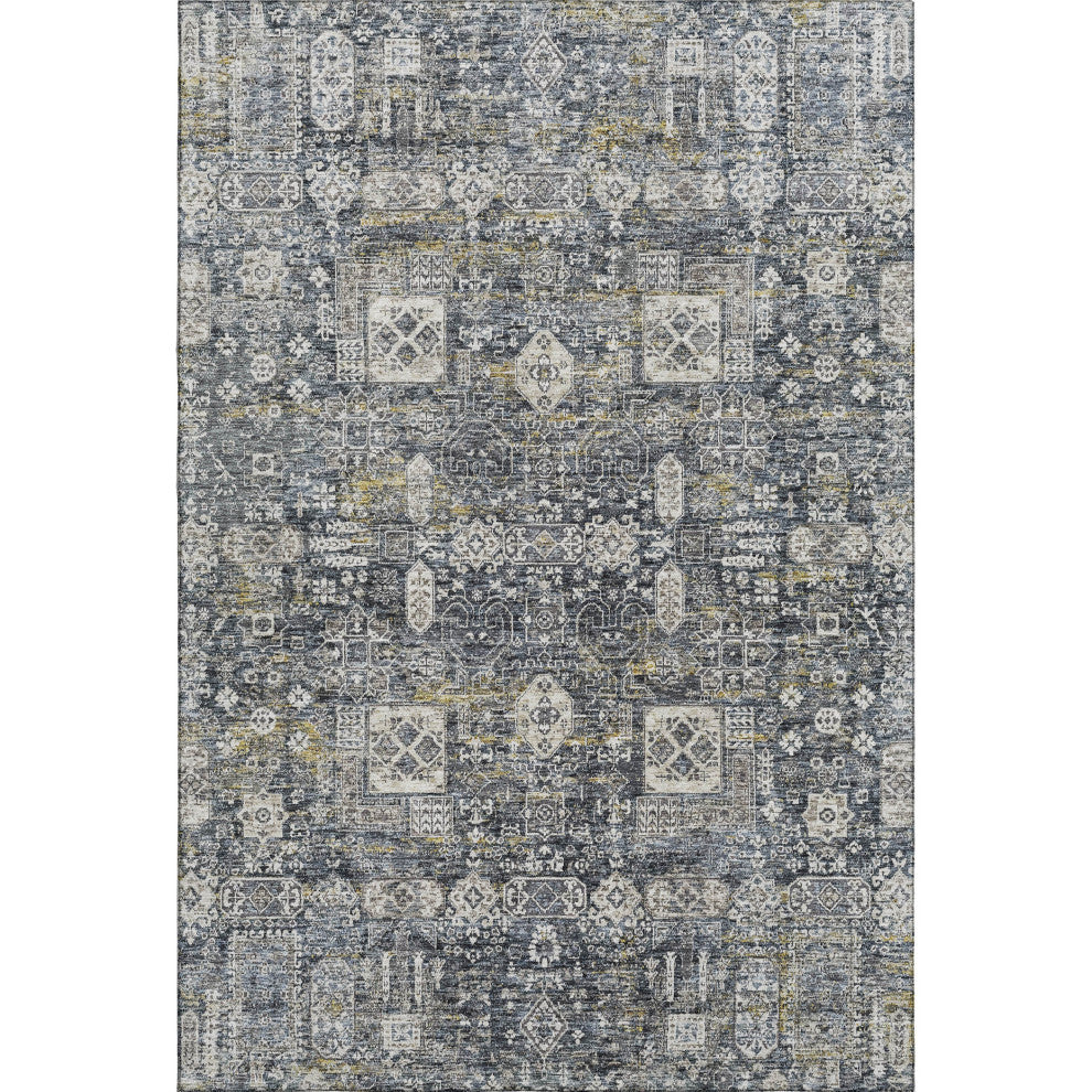 Premium Machine Washable Mayfield AMF637 Charcoal 9' x 12' Rug