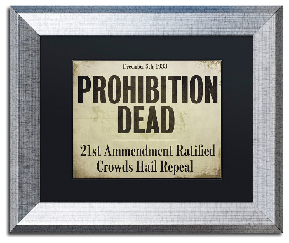 Color Bakery 'Prohibition' Art, Silver Frame, Black Matte, 14"x11"