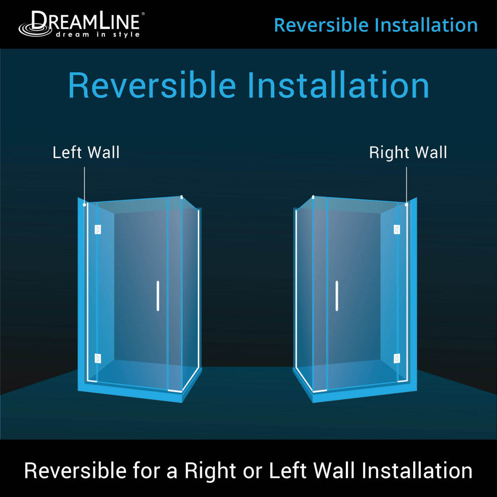 Dreamline Unidoor-X 60"x34.375"x72" Hinged Shower Enclosure