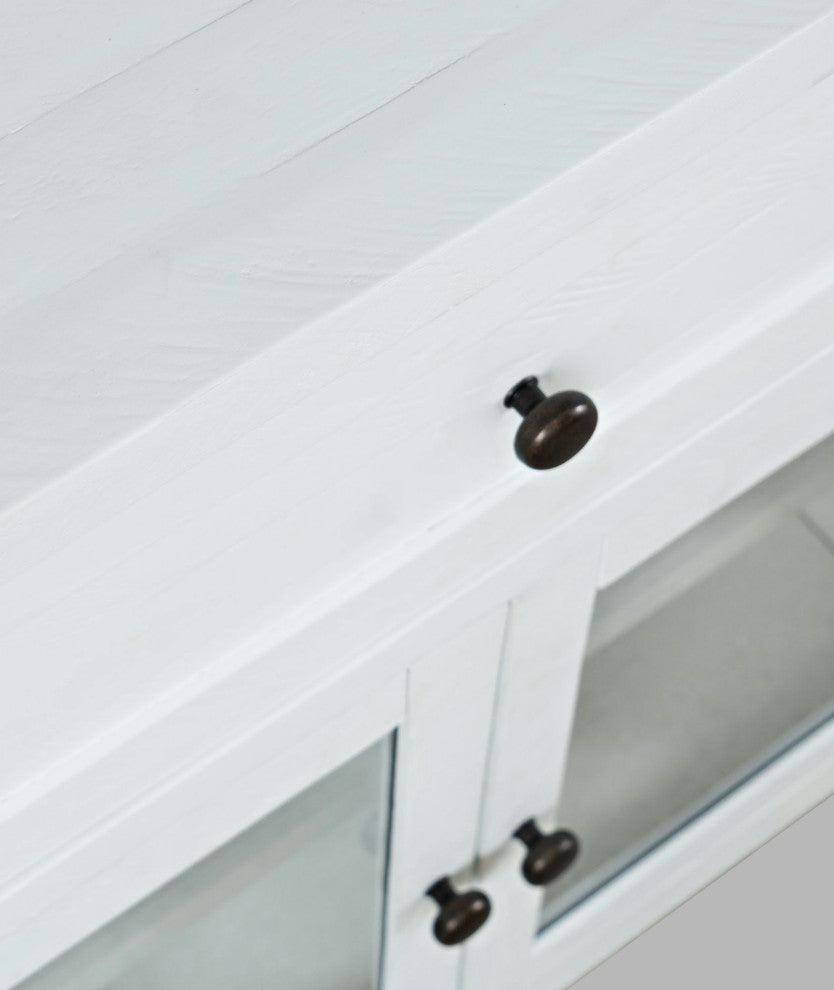 Rustic Solid Acacia Four Door 56" TV Cabinet