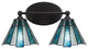 Capri 2-Light Bath Bar, Matte Black/Sea Ice Art