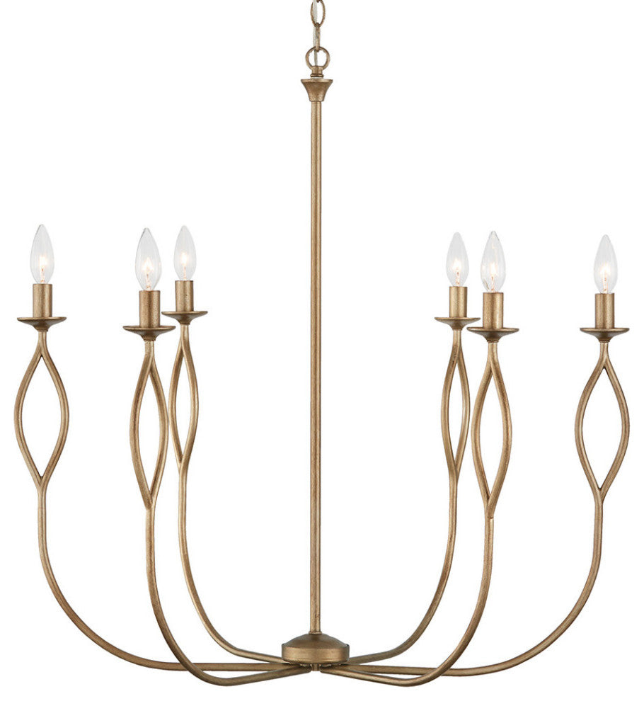 Capital Lighting 452562 Cohen 6 Light 31"W Taper Candle Style - Mystic Luster