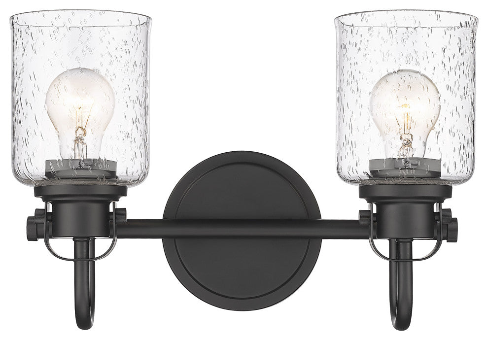 Zlite 340-2V-MB 2-Light Vanity, Clear Seeded