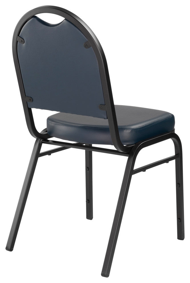 NPS 9200 Premium Vinyl Stack Chair, Midnight Blue Seat/ Black Frame
