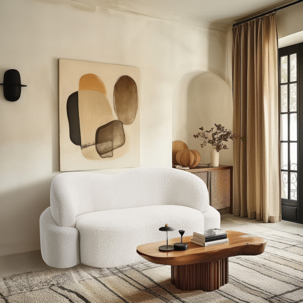 Principessa Boucle Fabric Chair, Cream, Loveseat