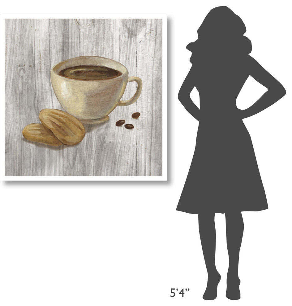 "Coffee Time II on Wood" Digital Paper Print by Silvia Vassileva, 38"x38"