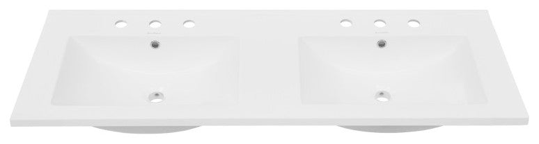 48" Ceramic Vanity Top Double Basins With 3 Holes