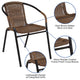2 Pack Rattan Indoor-Outdoor Stack Chair, Medium Brown