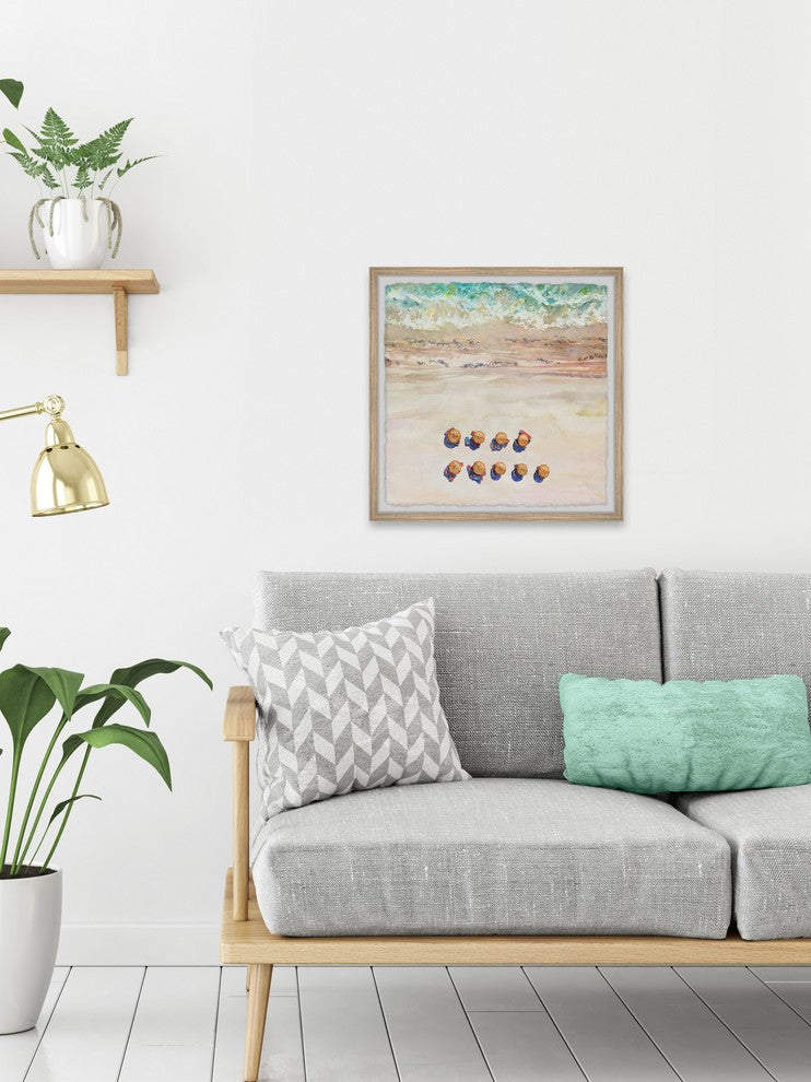 "Umbrella Shore" Framed Painting Print, 12"x12"