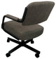 Swivel Tilt Kitchen Caster Chair with Wheels - M-110, Plumley Cocoa - Black