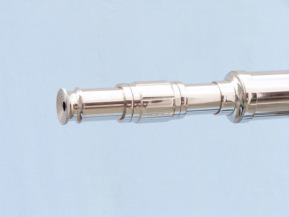 Floor Standing- Chrome Galileo Telescope 65''- Nautical Decor- Chrome Telescope