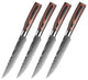 Professional Steak Knife Set with Engraved Damascus Pattern, 4-Piece Steak Knife