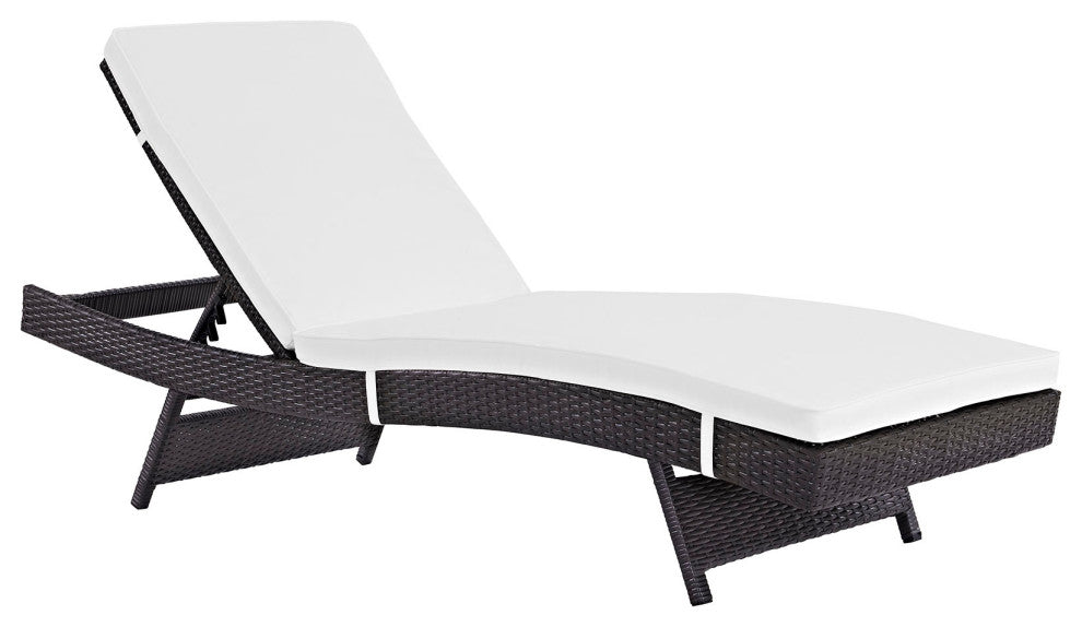 Espresso White Convene Chaise Outdoor Patio Set of 4