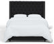 Tufted Sloped Wingback Bed, Nail Trim, Zuma Caviar, Full