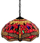 Tiffany Style Red Dragonfly Hanging Lamp