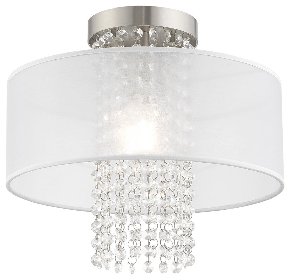 Livex Lighting Brushed Nickel 1-Light Ceiling Mount
