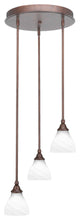 Empire 3-Light Cluster Pendalier, Bronze/White Marble