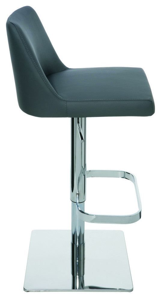 Rome Naugahyde Adjustable Bar/Counter Stool, Gray