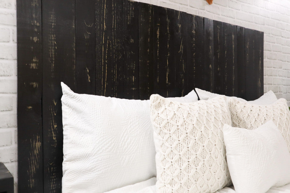 Handcrafted Headboard, Hanger Style, Black, King