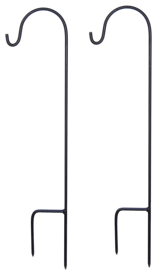 Metal Shepards Hook, 30" Black, Set of 2