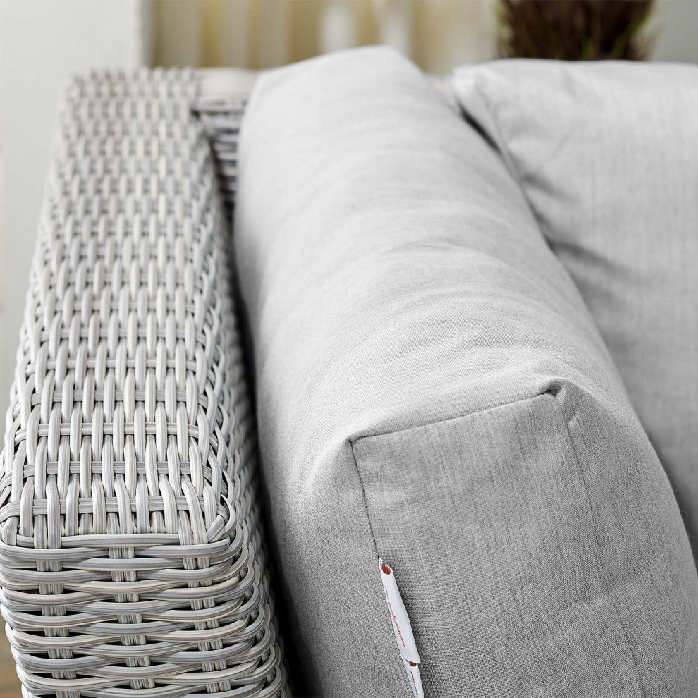 Sofa Corner Chair, Sunbrella, Rattan, Wicker, Gray, Modern, Outdoor Patio