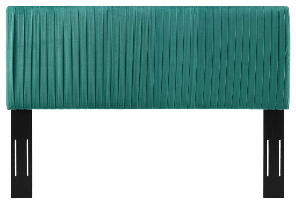 Tufted Headboard, Twin Size, Velvet, Teal Blue, Modern Contemporary, Bedroom