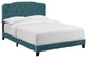 Amelia King Upholstered Velvet Bed, Sea Blue