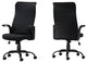 Contemporary Office Chair, Adjustable Padded Seat With Ergonomic Back, Black