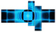 Blue on Black Thermal Infrared Visor, Abstract Canvas Print, 60"x32", 5 panels