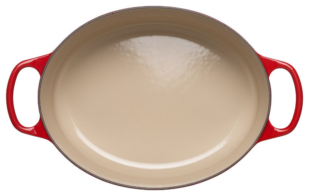 Le Creuset Signature Cast Iron Oval Casserole, 25 cm, Cerise