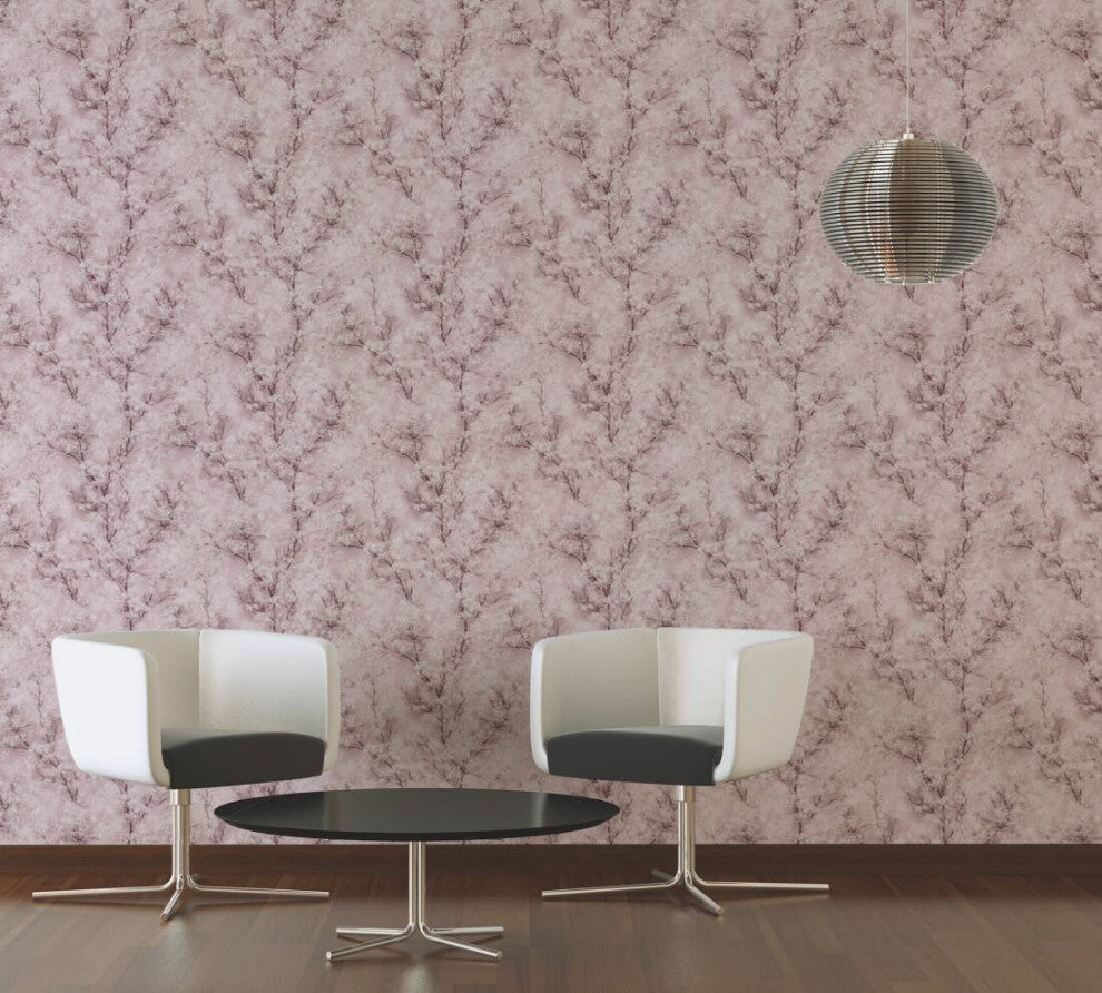 Floral Textured Wallpaper Featuring Tree Branches And Leaves, 374204