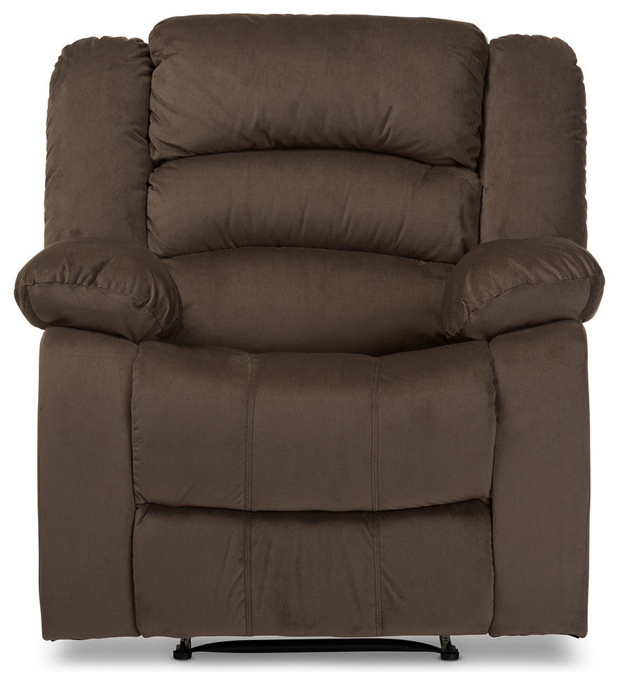 Hollace Modern Taupe Microsuede 1-Seater Recliner
