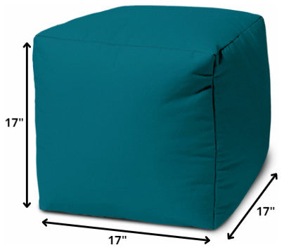 17  Cool Dark Teal Solid Color Indoor Outdoor Pouf Ottoman