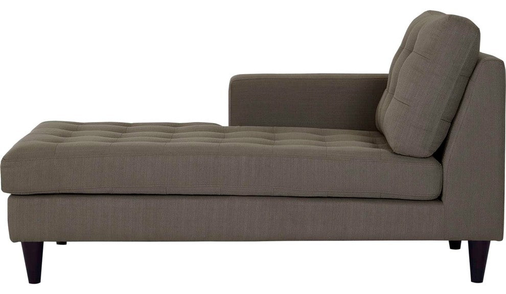 Modern Contemporary Urban Living Left Arm Chaise Lounge Chair, Gray Gray, Fabric