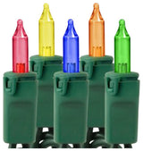 100 Multi Colored Incandescent Mini Lights 4" Spacing