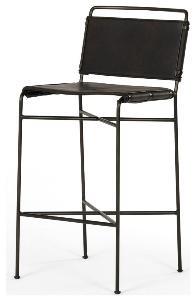 Wharton Stool-Distressed Black-Bar