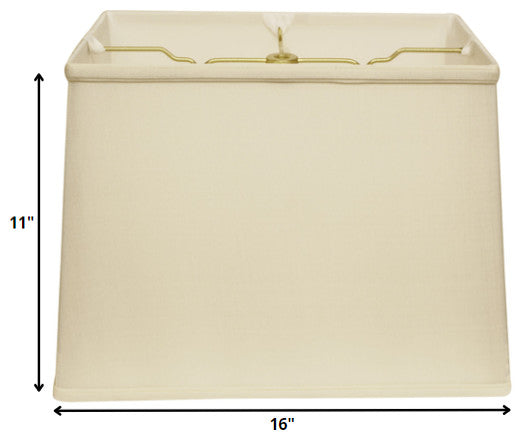 16" Ivory Throwback Rectangle Pongee Silk Lampshade