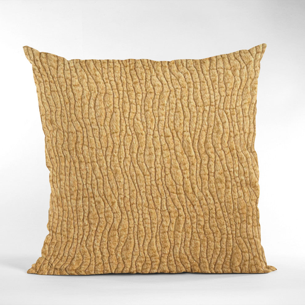 Plutus Yellow Desert Lines Luxury Throw Pillow, Yellow, 22" x 22"