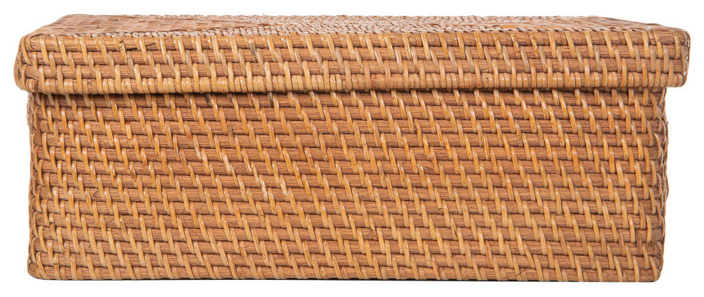 Loma Rattan Storage Box and Shelf Storage Basket, Honey-Brown