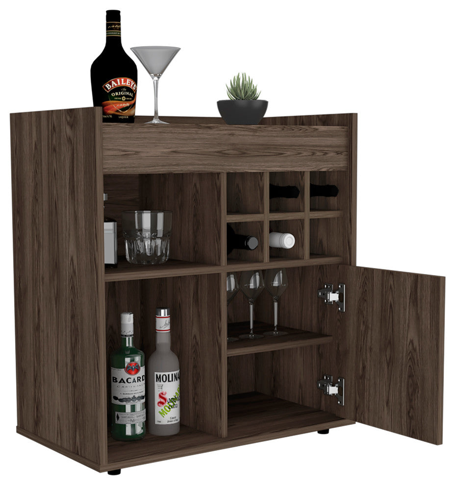 DEPOT E-SHOP Pasadena Bar Cabinet With Divisions